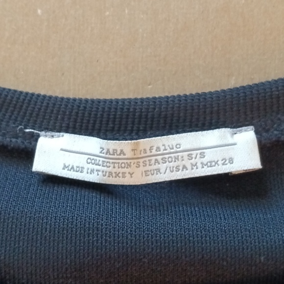 ZARA Trafaluc cold shoulder mini dress size M black knit EUC - Picture 8 of 10